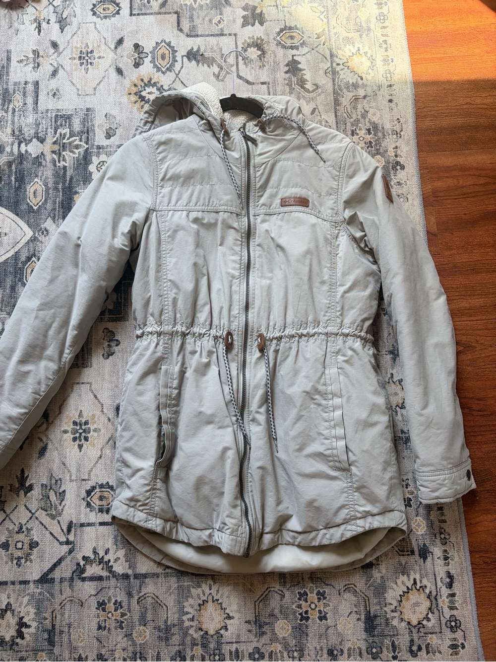 Columbia Women's Lightweight Hooded Anorak Jacket - Light Gray